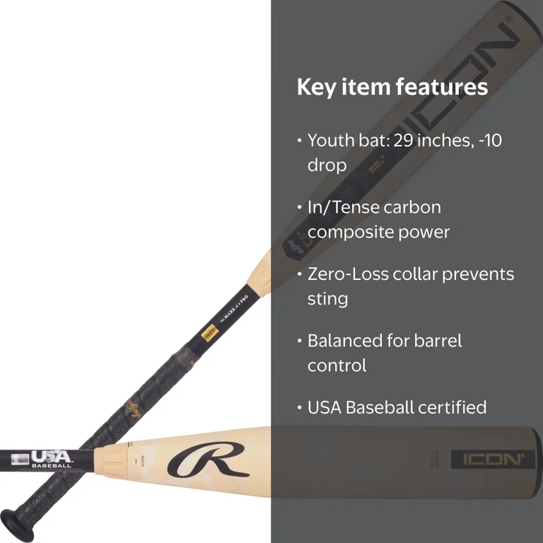 Rawlings ICON 硬式少年用バット 29インチ Rawlings ICON 硬式少年用バット 29インチ 2025 Rawlings Icon USA