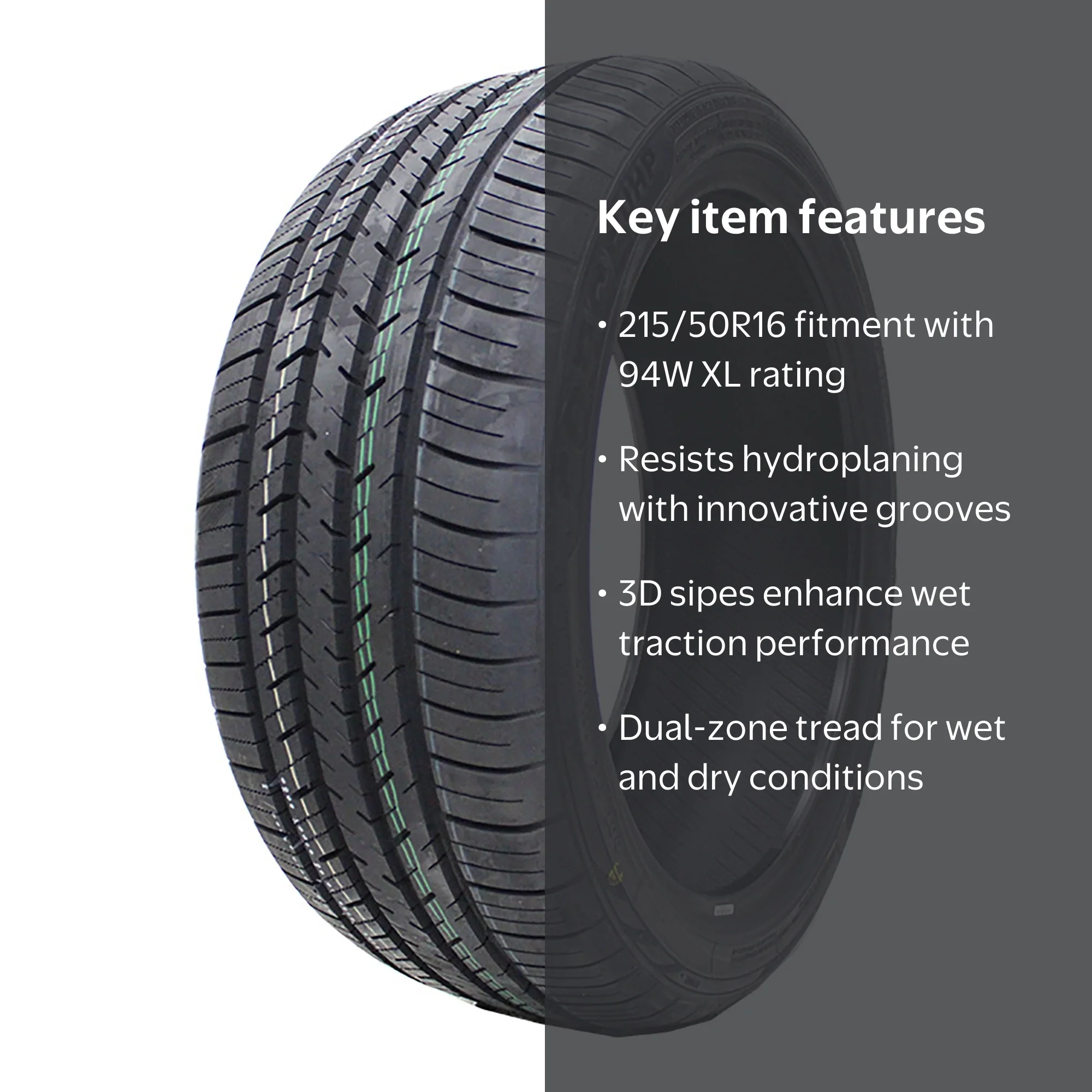 Atlas Force UHP Passenger Tire 215/50R16 94W XL, Ultra-High