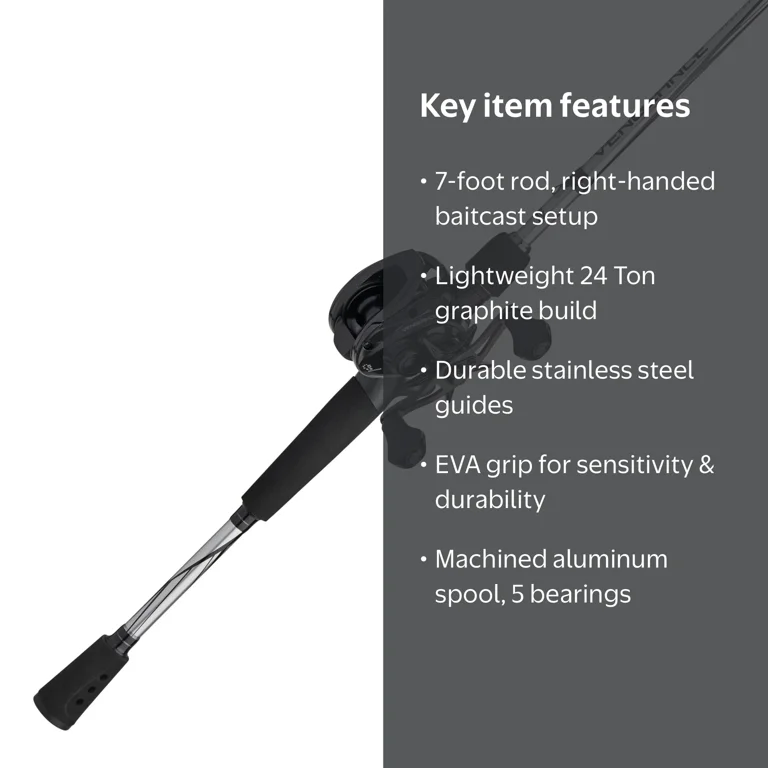 Abu Garcia Vengeance 7' Right Handed Baitcaster Combo Pole