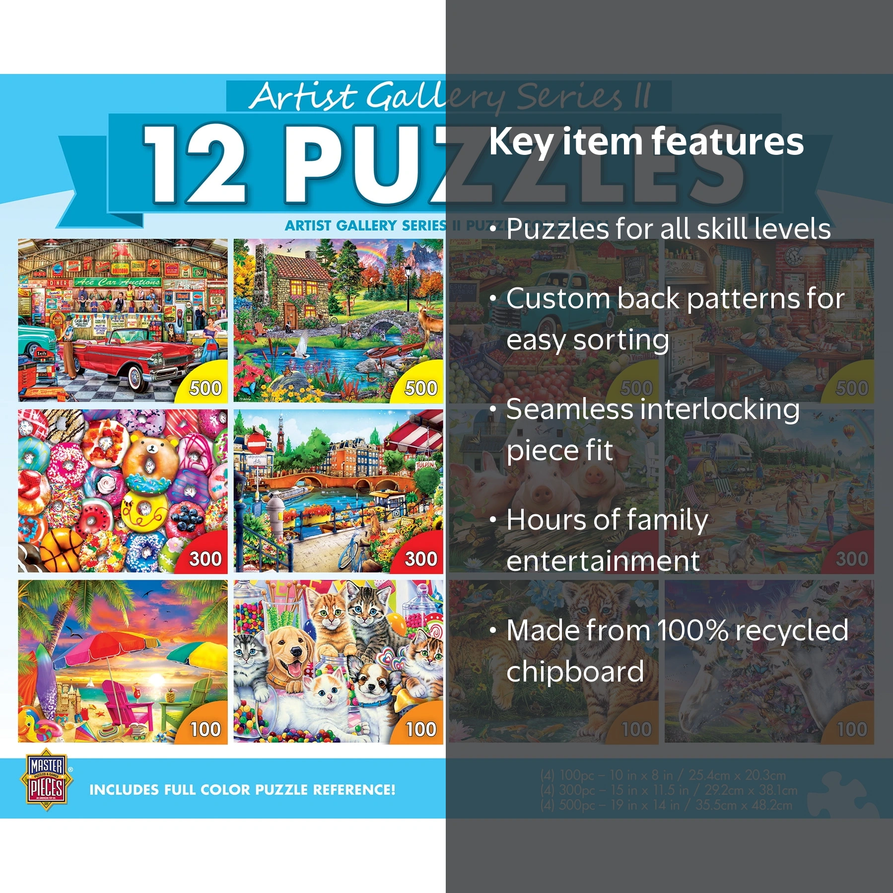 MasterPieces Artist Gallery Jigsaw Puzzle 12 Pack, 100-500 Pieces