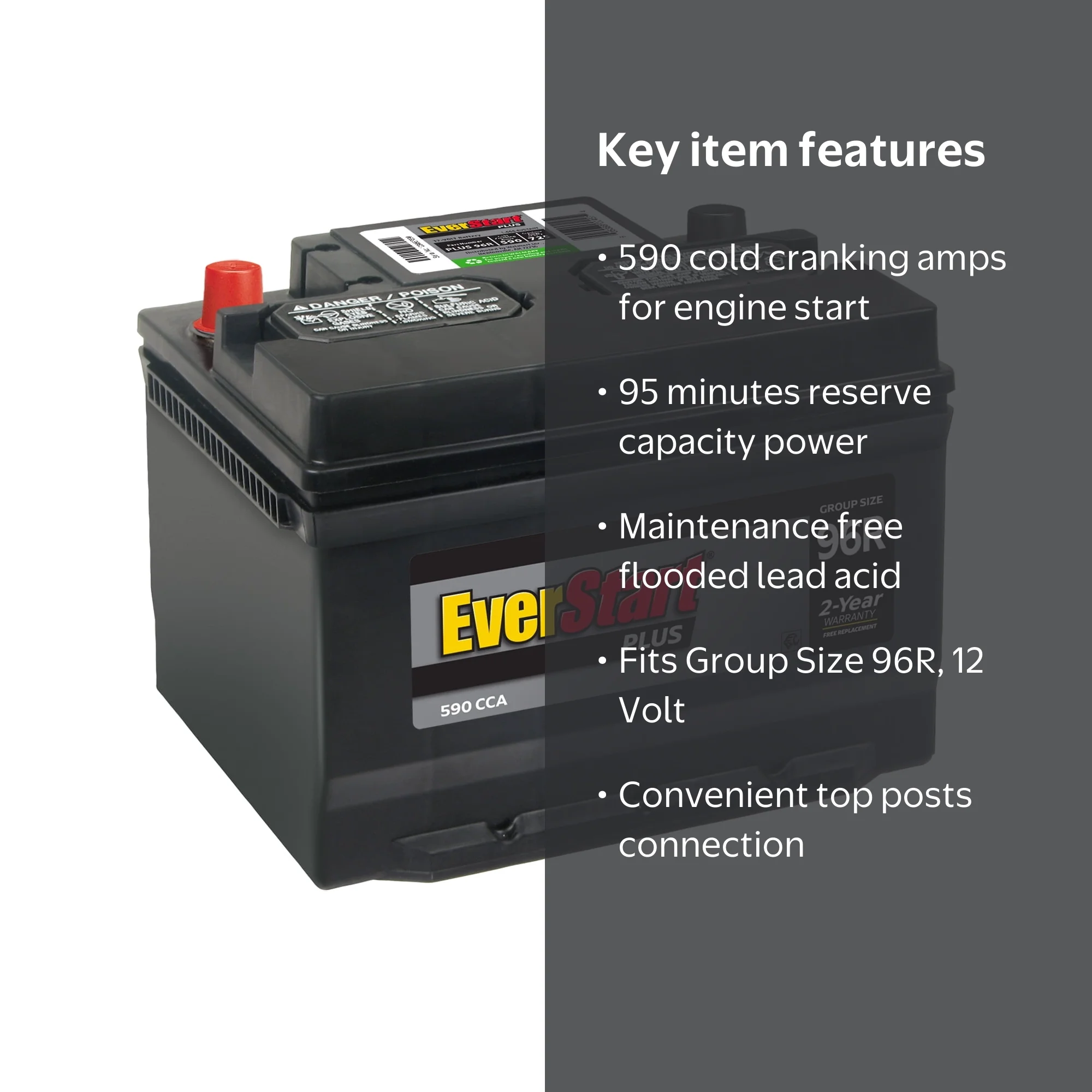 Free Shipping! Ever Start Lead Acid Automotive Battery Group Size