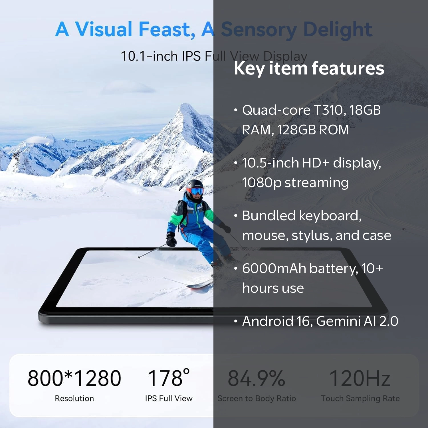 TABWEE, Android 16 AI Tablet, 10 Inch, 18GB RAM 128GB ROM
