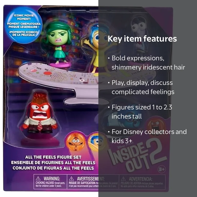 Disney Inside Out 2Pixar Feels Figure Set Playset Toys, 5 Mini