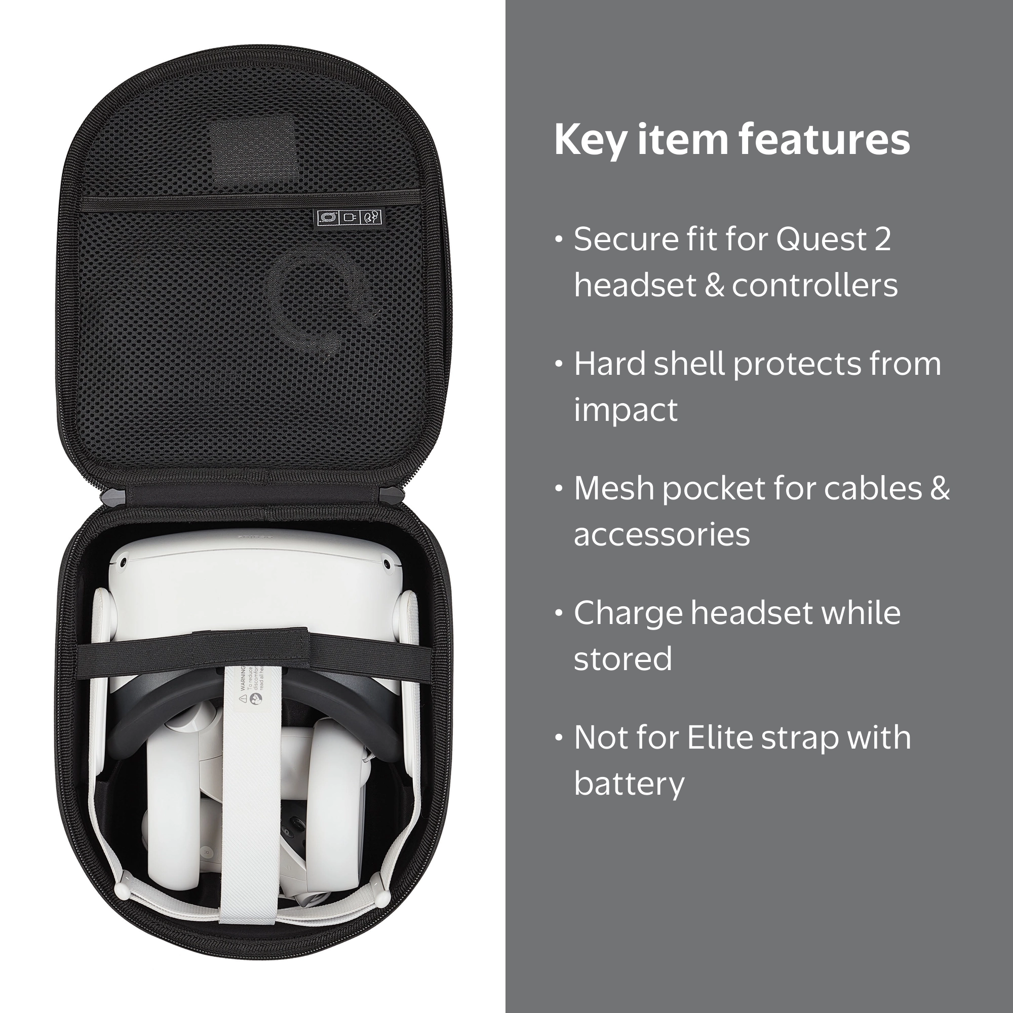 onn Hard Shell Case for Meta Quest 2, Black - Walmart.com