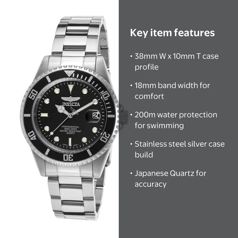 Invicta, Men's Pro Diver Watch, 8932OB, Silver Stainless Steel