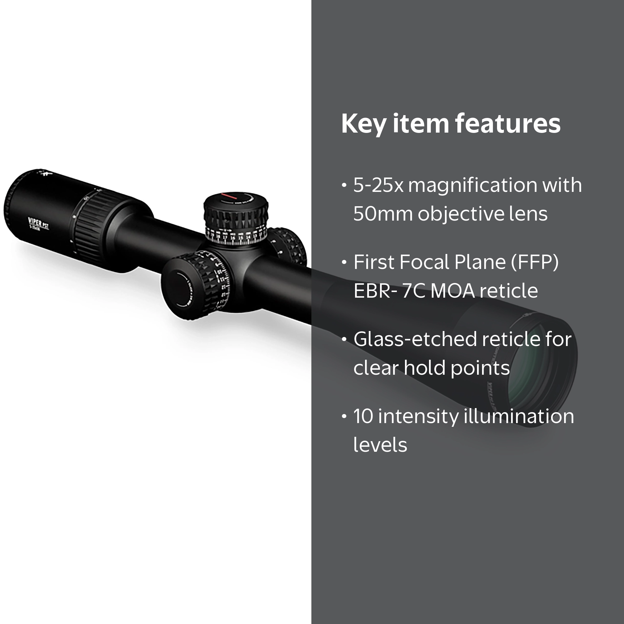 Vortex Optics Viper Riflescope, PST Gen II 5-25x50, First Focal