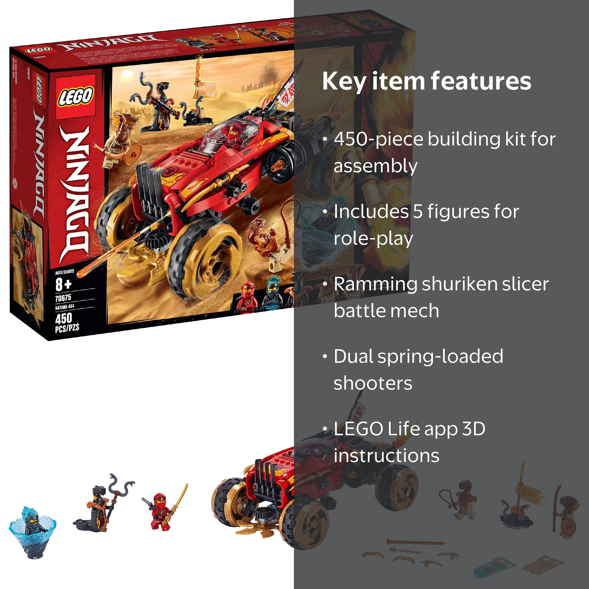 Free Shipping! LEGO Ninjago Katana 4x4 70675 Ninja Toy Truck