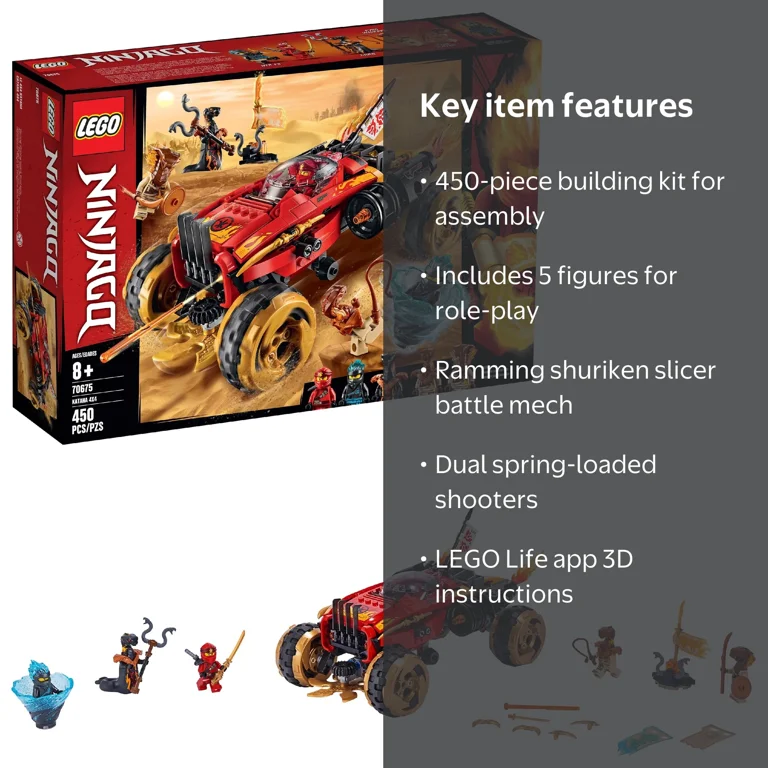 LEGO, Ninjago Katana 4x4 Vehicle, 450 Pieces, Battle Scene
