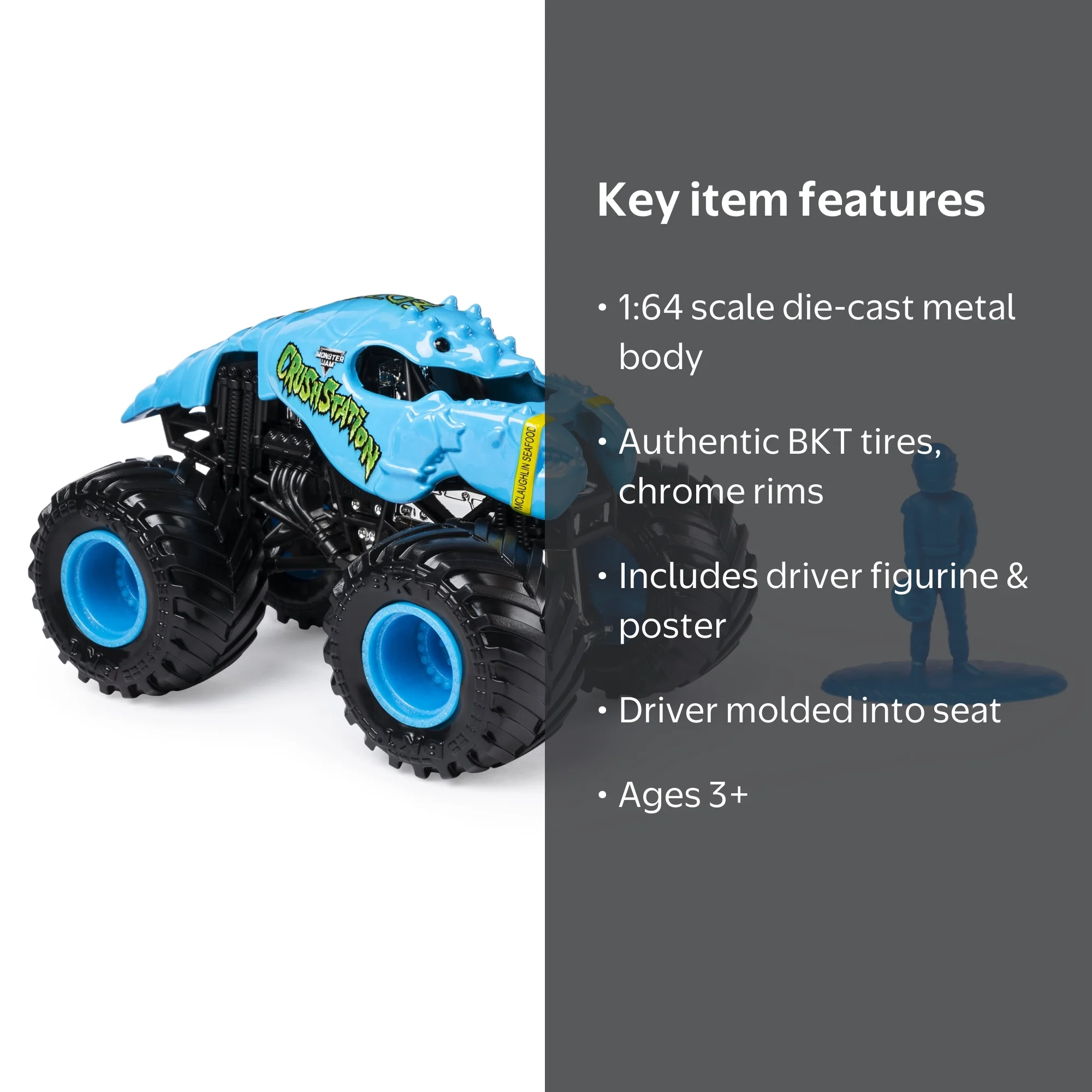 Monster Jam, Official Crushstation Monster Truck, Die-Cast Vehicle
