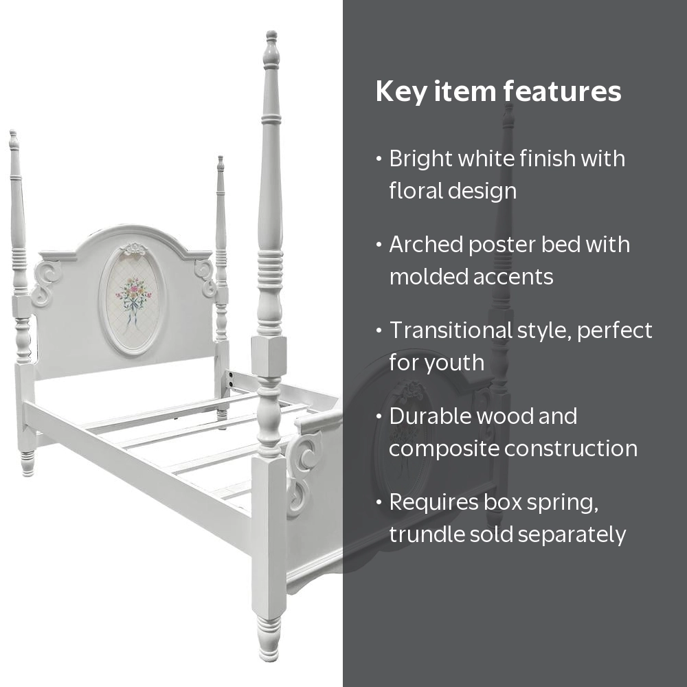 Acme Furniture Flora Twin Bed (Poster) White - Walmart.com