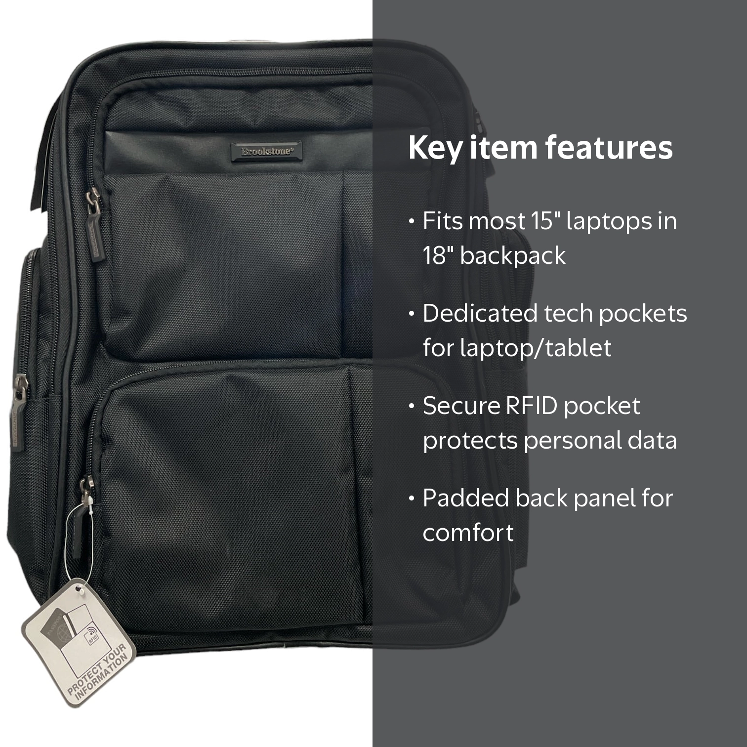 WORK レザックス18インチ Brookstone Ezra Traveling Work Laptop Backpack, 18