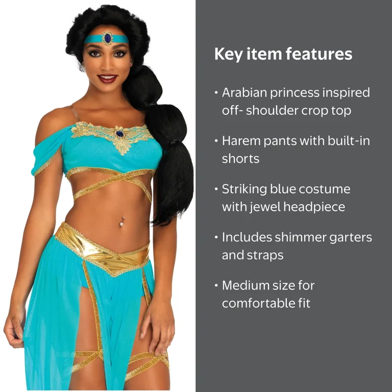 princess jasmine fancy dress costume adults Harem Princess Jasmine Arabian Aladdin Fancy Dress Up Halloween Adult Costume
