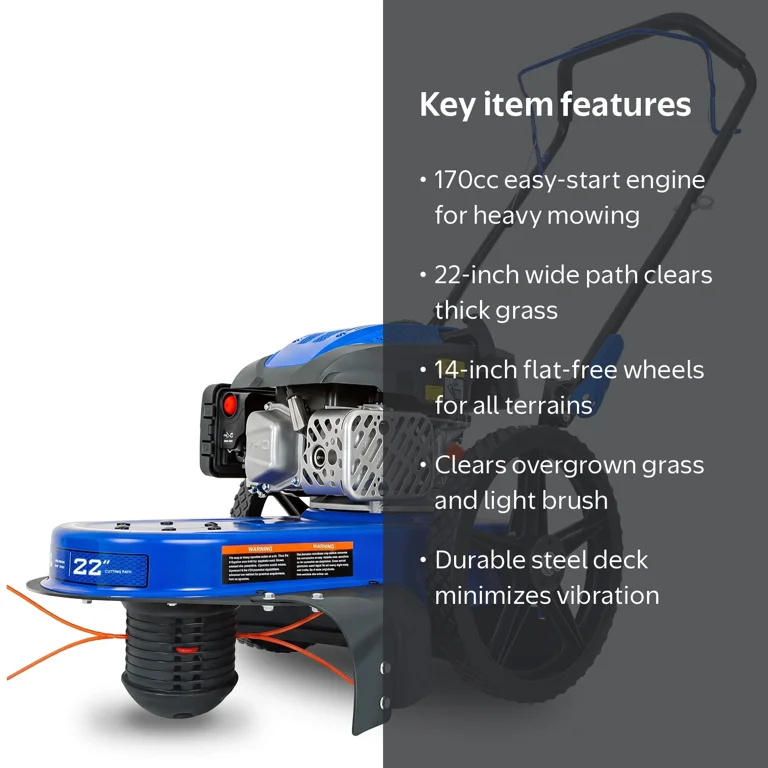ANLIBATT, Walk Behind String Trimmer, 22 in, 170cc 4-Cycle Gas