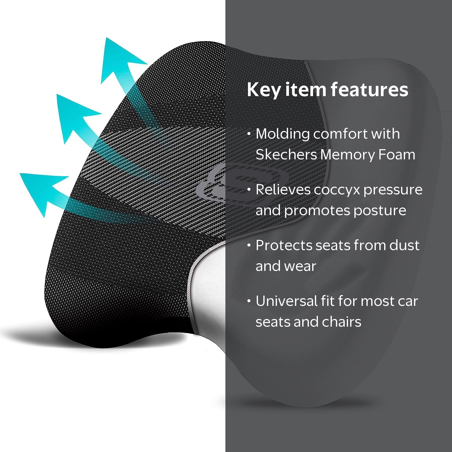 Skechers 22WMSK06 Seat Cushion, Skech-Knit Memory Foam Seat Pad