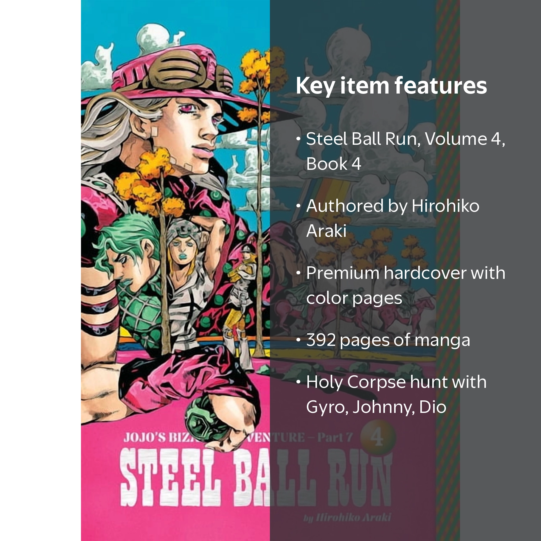 Hirohiko Araki, Manga Figure, Vol. 4, Steel Ball Run, Hardcover