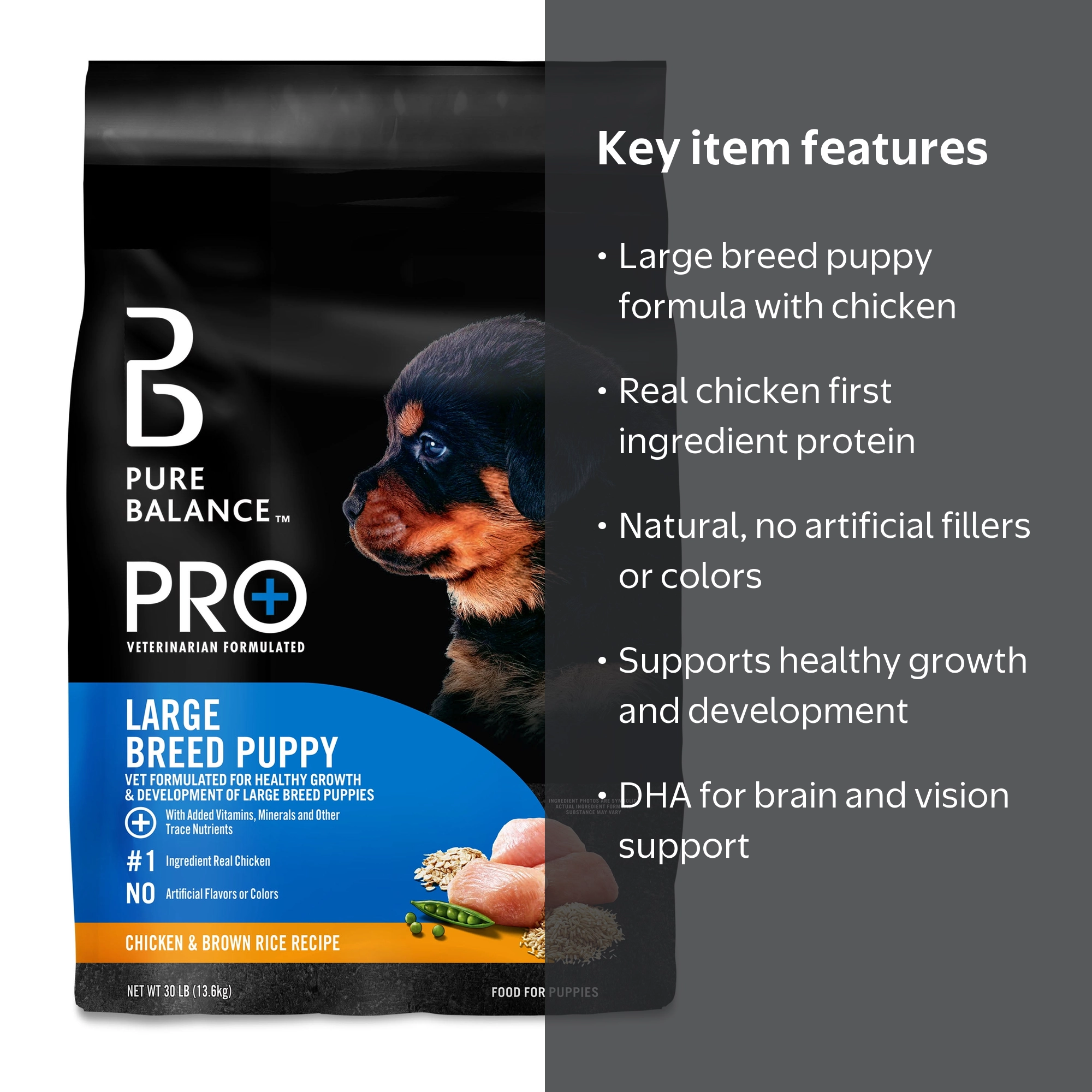 Free Shipping! Pure Balance Large Breed Puppy Food Dry Dog Food 30