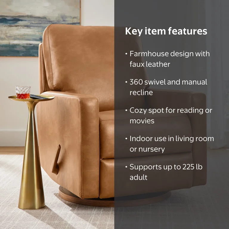 Better Homes & Gardens Modern Farmhouse Swivel Glider Recliner