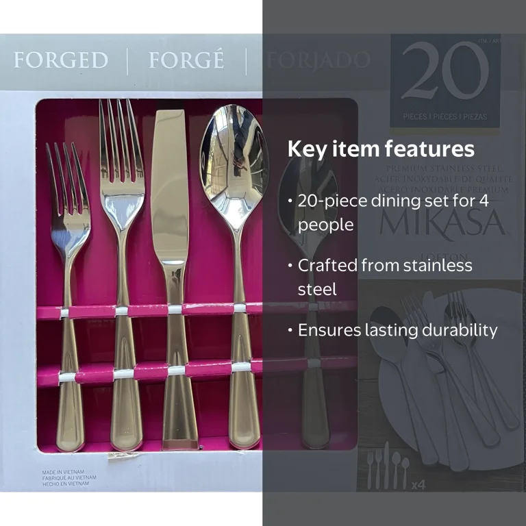 Mikasa Lofton 20-Piece Stainless Steel Flatware Set - Walmart.com