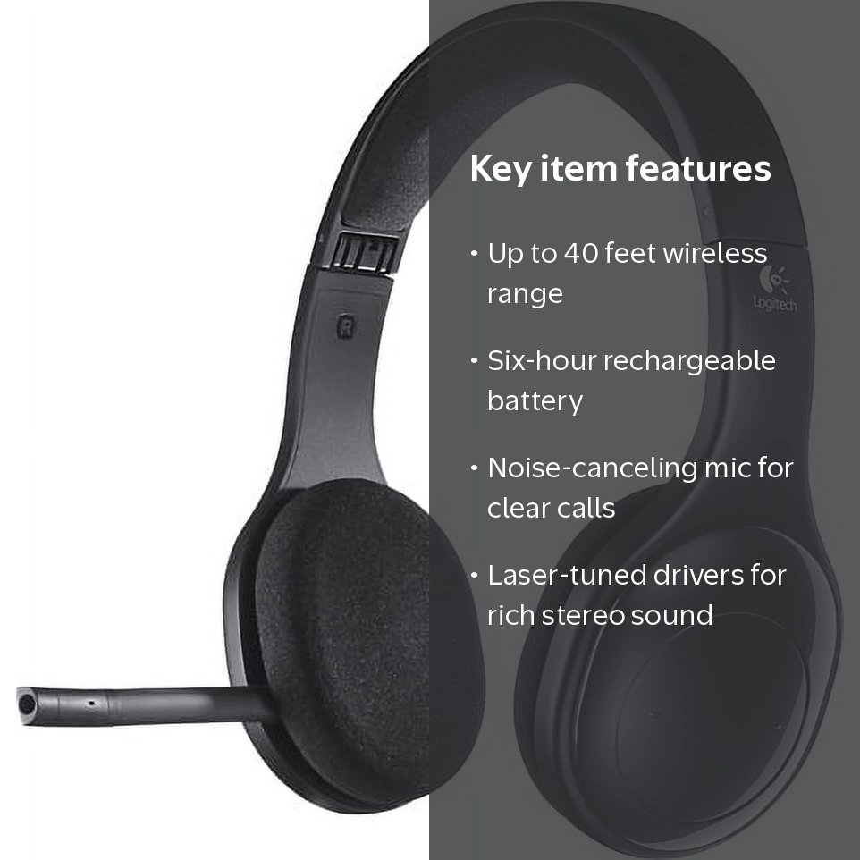 Logitech H800 Wireless Bluetooth Headset with Noise Cancelling Mic
