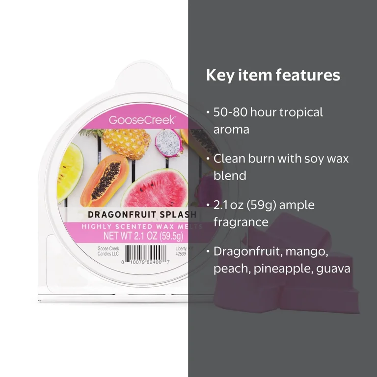 Goose Creek Dragonfruit Splash Scented Wax Melt, 2.1oz. - Walmart.com