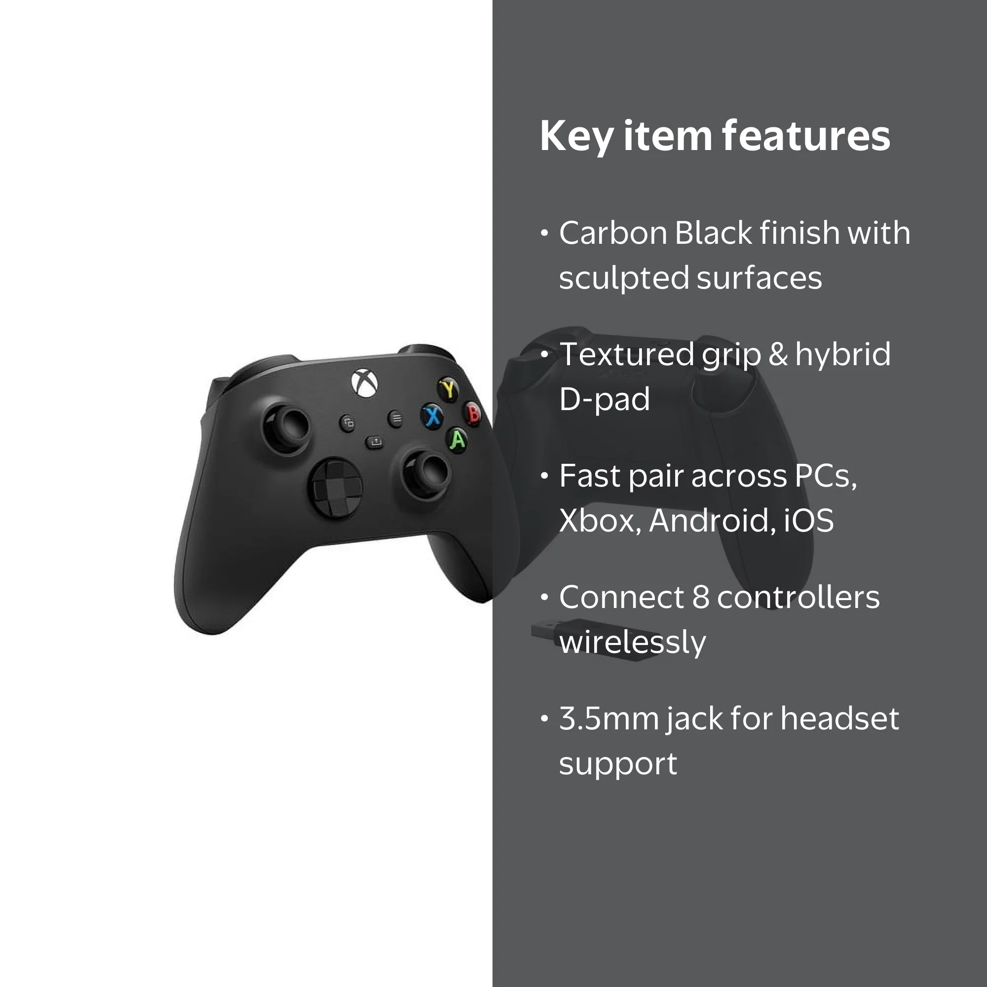 Microsoft Xbox Wireless Controller with Accessories in Carbon