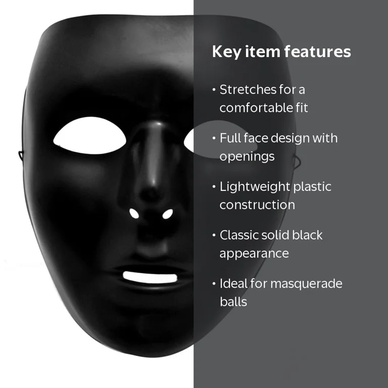 Full Face Black Mask - Walmart.com