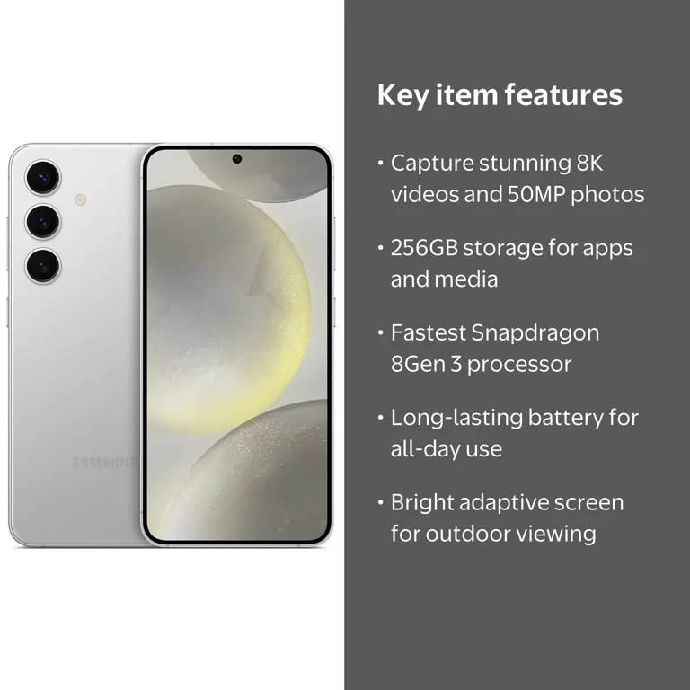Samsung, Galaxy S24, 256GB, Unlocked Android Smartphone Marble