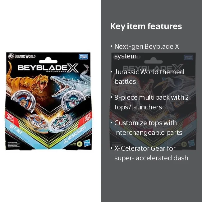 Hasbro HSBG1894 Beyblade X Jurassic World Top & Launcher Multipack
