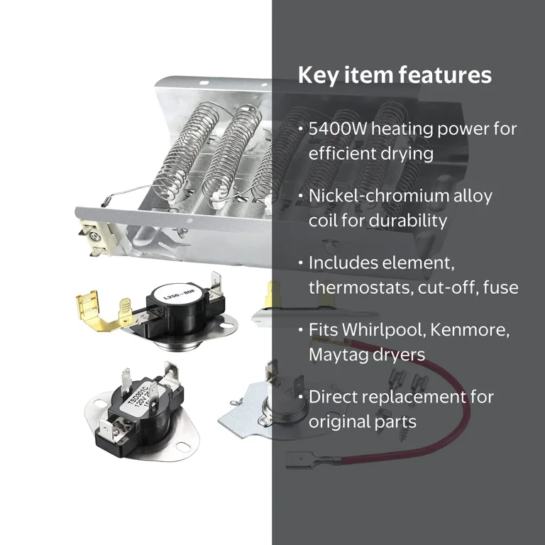 Beaquicy Dryer Heating Element Kit 279838 with Thermostats and
