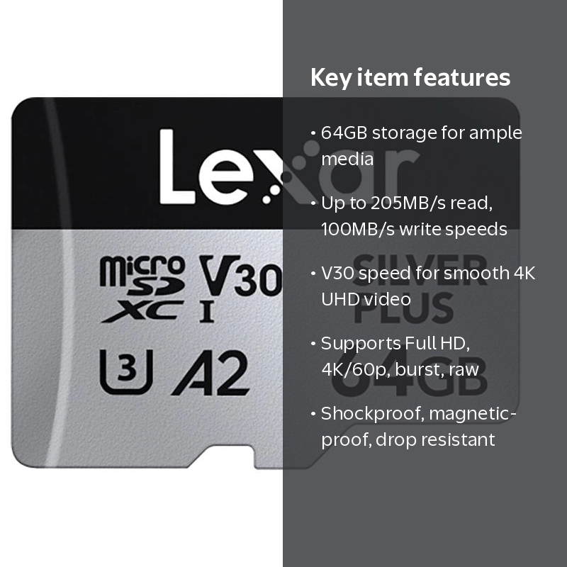Lexar Professional SILVER PLUS microSDXC 64GB - Walmart.com