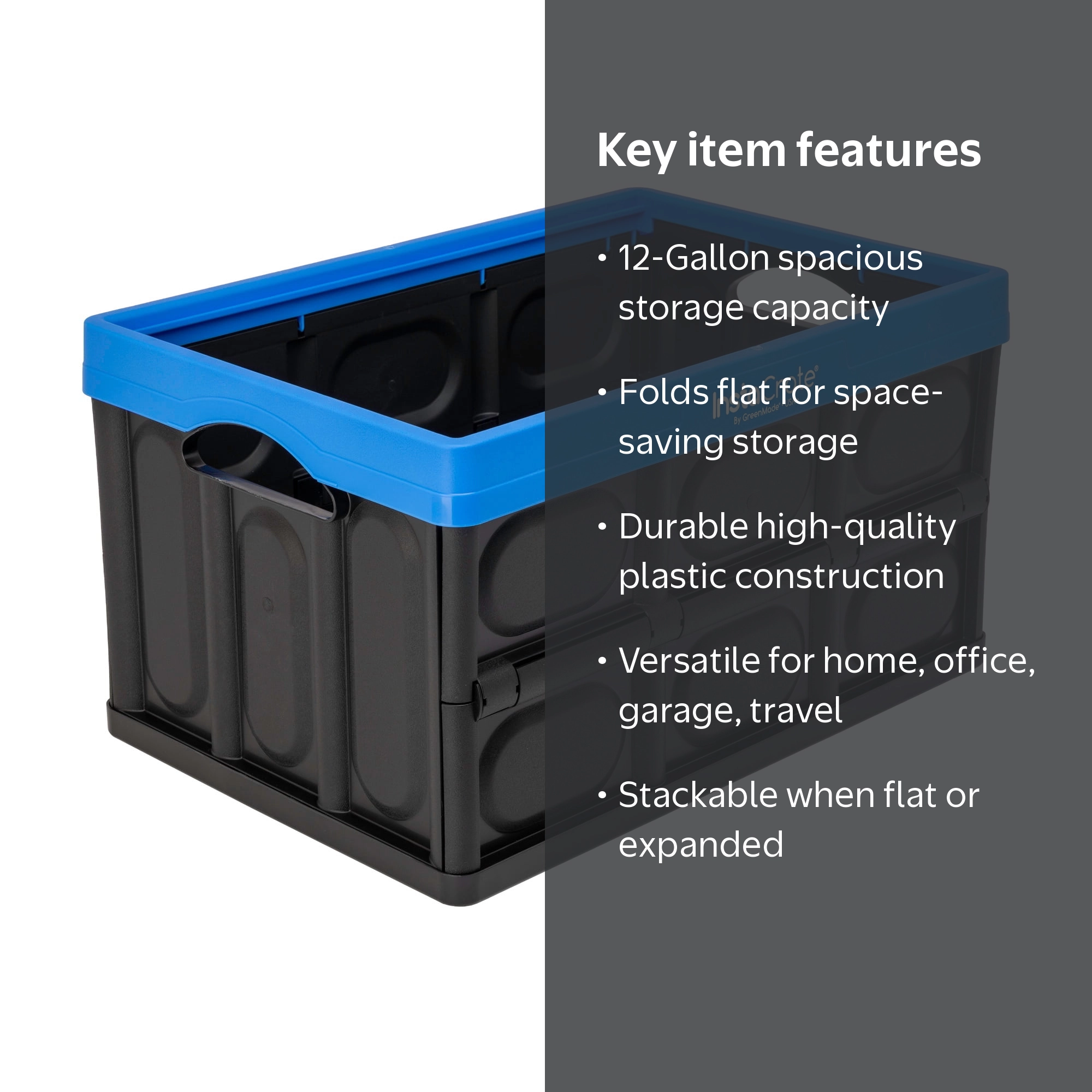 Greenmade Instacrate 12-Gallon Collapsible Plastic Storage Bin
