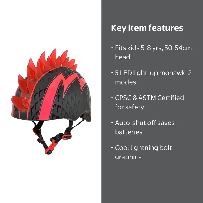 bike helmet red mohawk Crest for & Scooter Helmets style Raskullz graphic Helmet With Red Mohawk