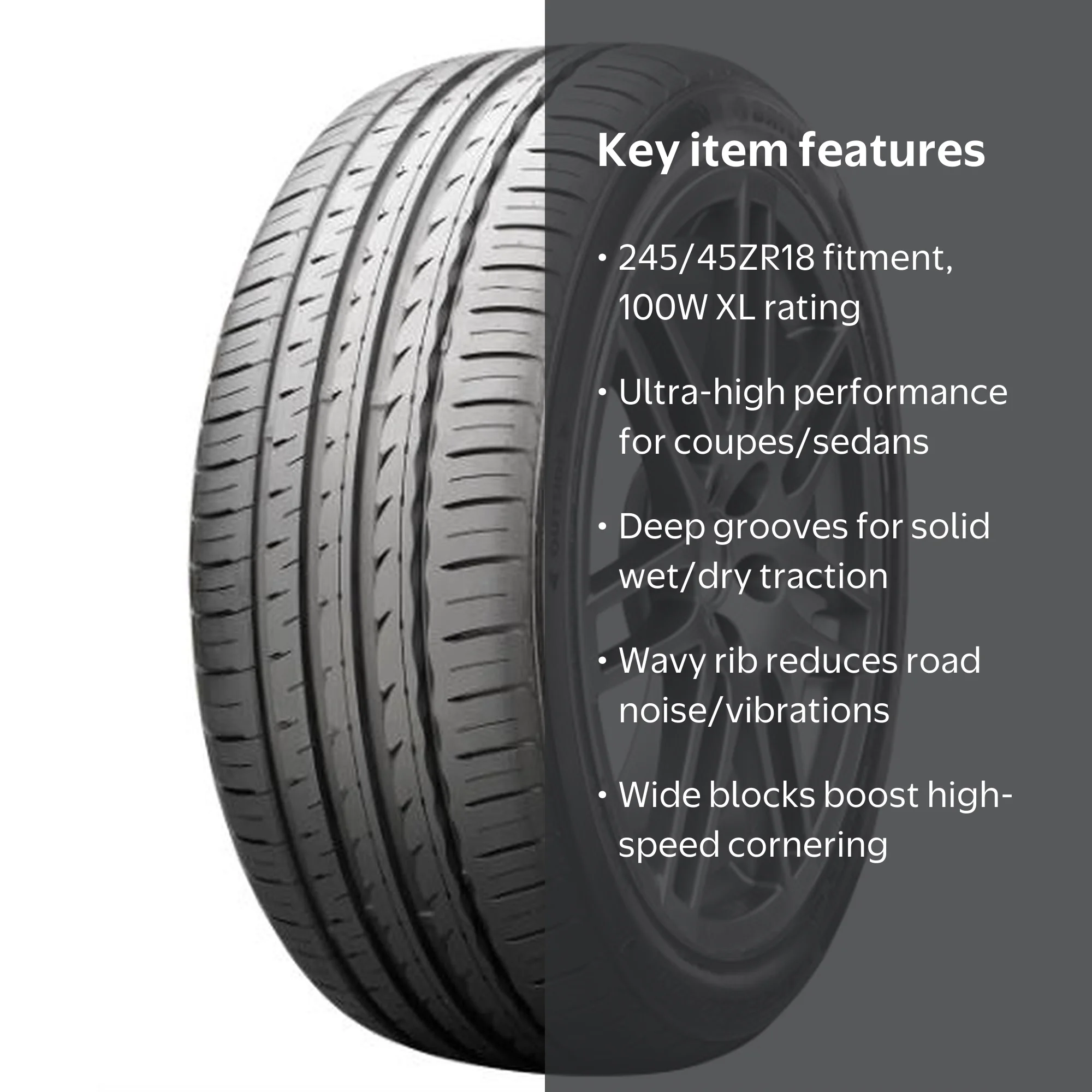 Sailun, Tire, 245/45ZR18 100W XL, Performance Traction Cornering