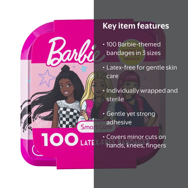 Smart Care Latex-Free Barbie Bandages Variety Pack Assorted Sizes
