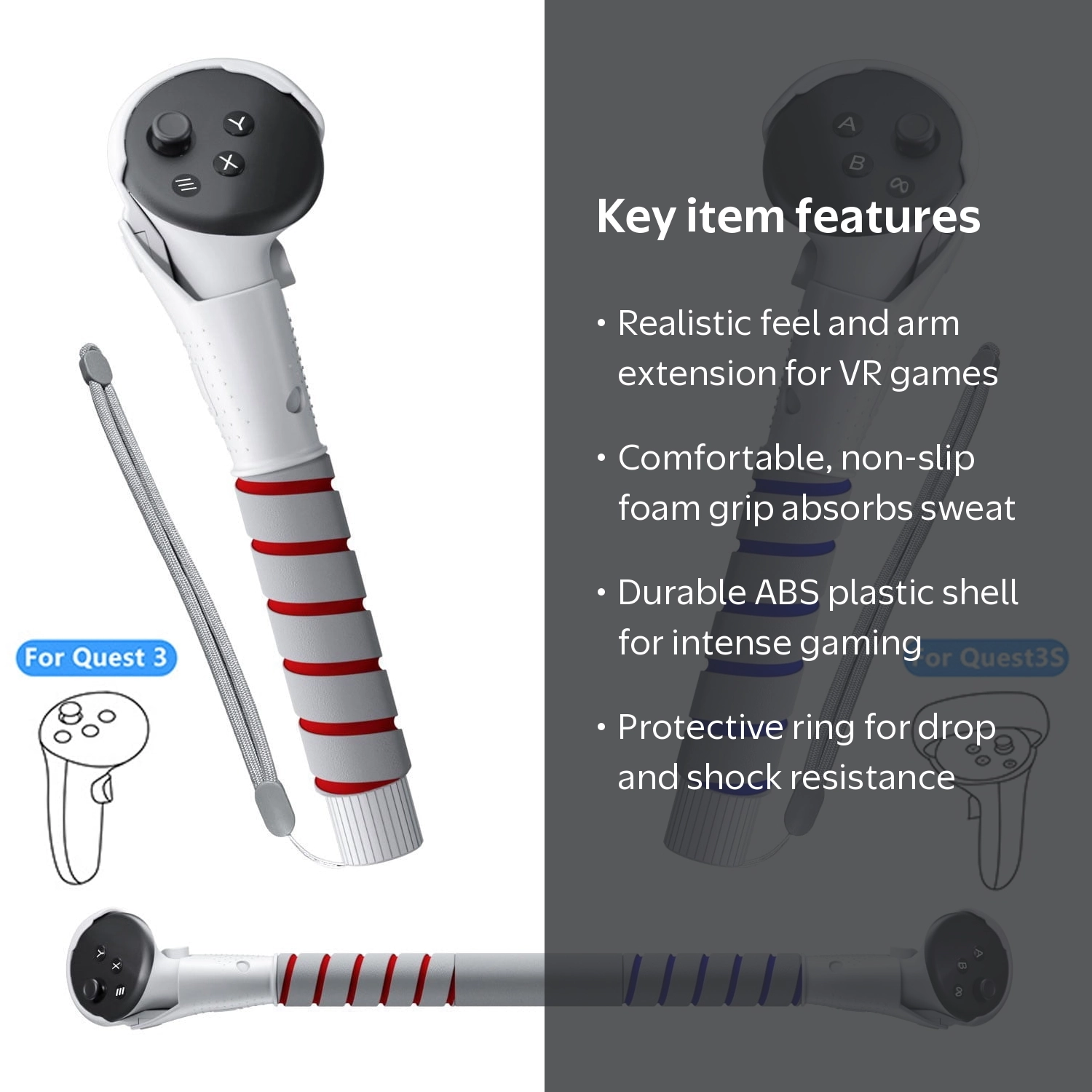 Prociv, VR Accessories Handle Attachments, 2 Extension Handles