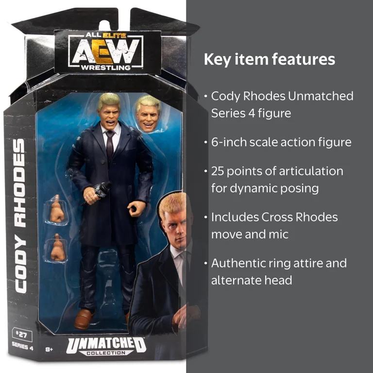 AEW, Unmatched, 6 inch Cody Rhodes Figure, Accessories, Official