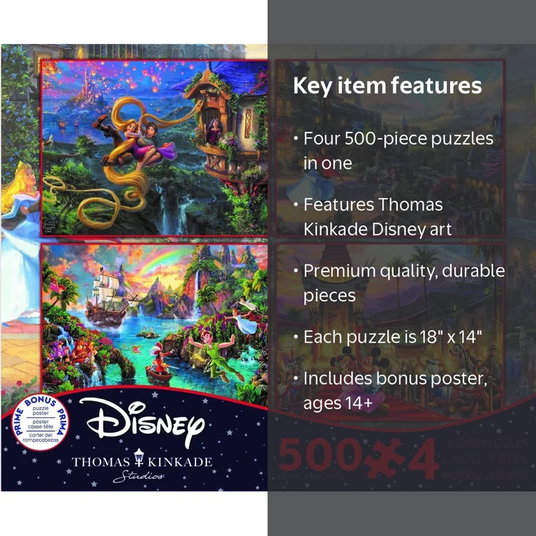 Ceaco 4 in 1 Multipack Thomas Kinkade The Disney Collection