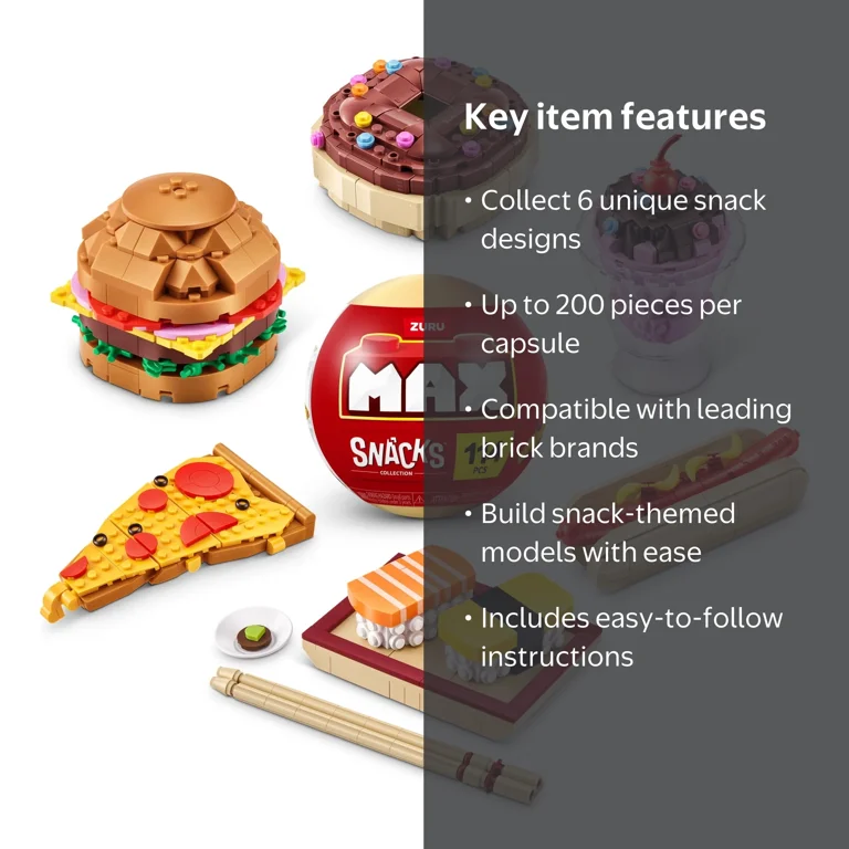 MAX Build More Premium Snacks Building Bricks (Assorted) Novelty