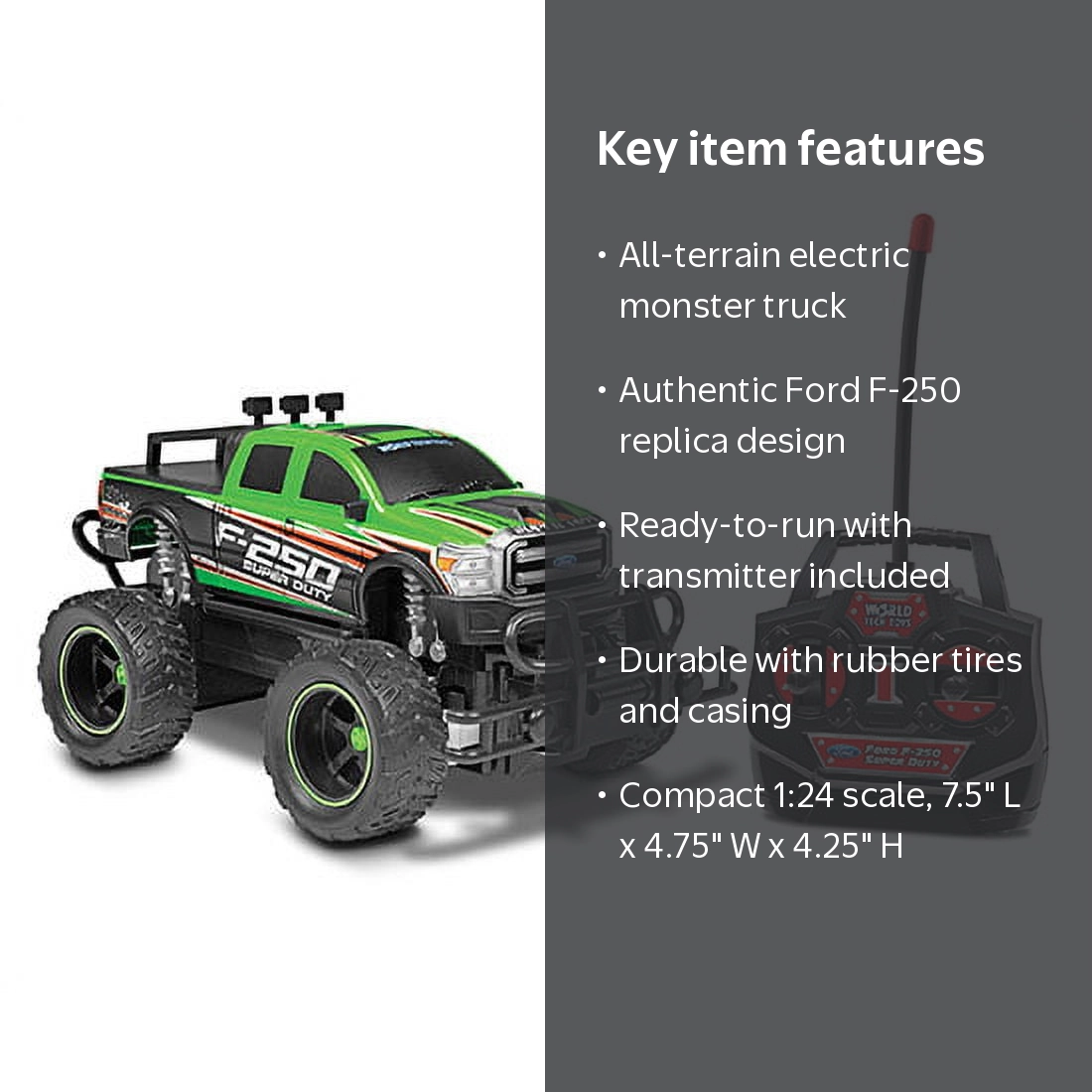 Ford F-250 Heavy Duty 1:24 Electric RC Monster Truck - Walmart.com