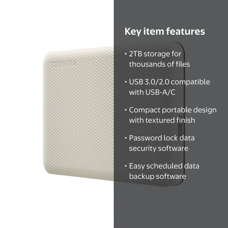 Free Shipping! Toshiba Canvio Advance Plus 2TB Portable External