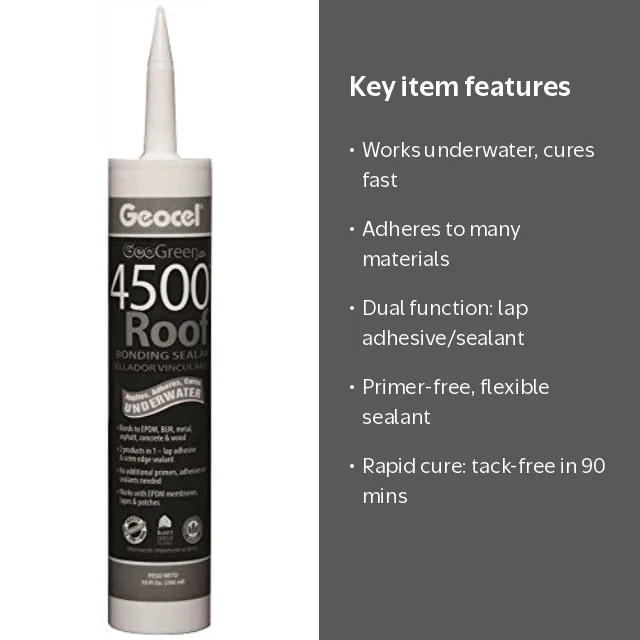 GEOCEL GC55103 4500 Series Roof Bonding Sealant, Black, Liquid, 10