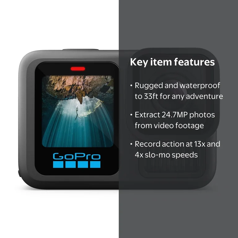 GoPro, HERO13 Black, 5.3K60 Video, Waterproof to 33ft - Walmart.com