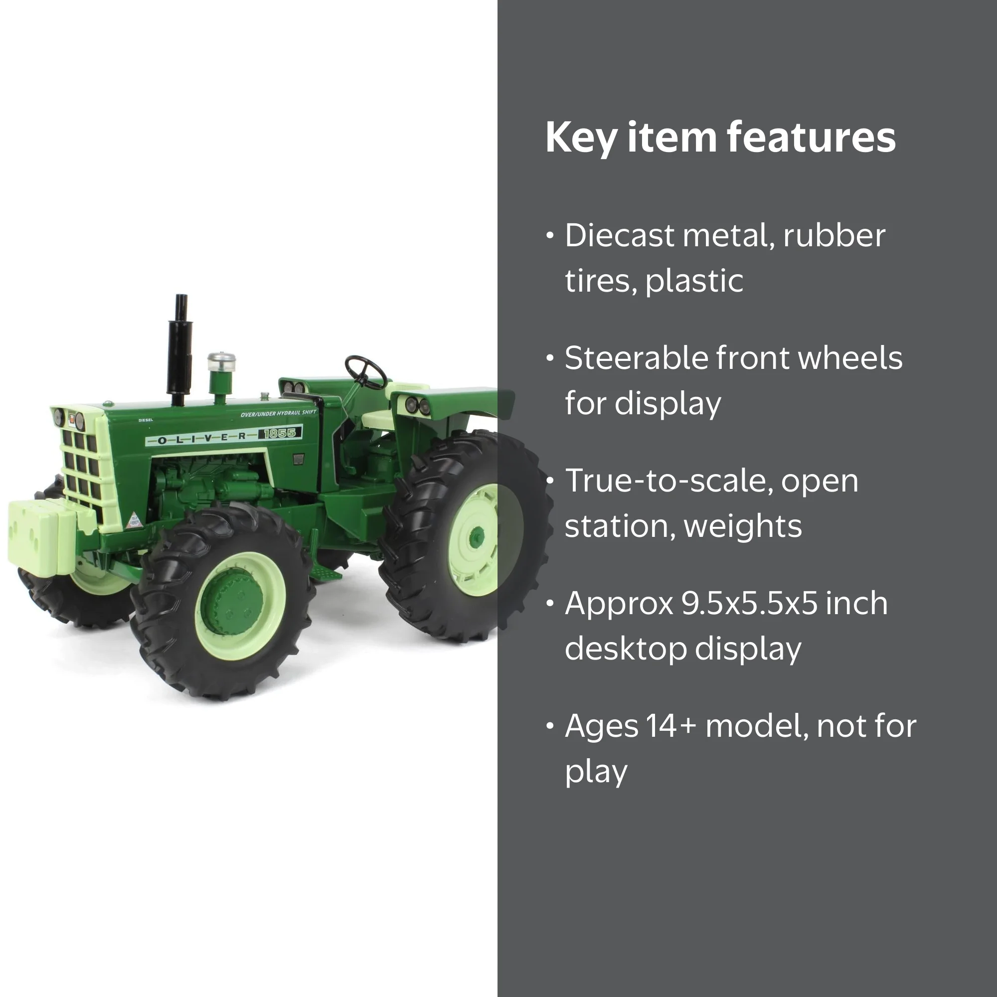 Spec Cast 1/16 Oliver 1855 Tractor with Front Wheel Assist SCT935
