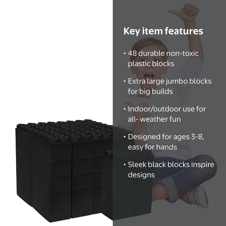 BiggoBlocks Extra Large Durable Plastic Jumbo Building Blocks Set