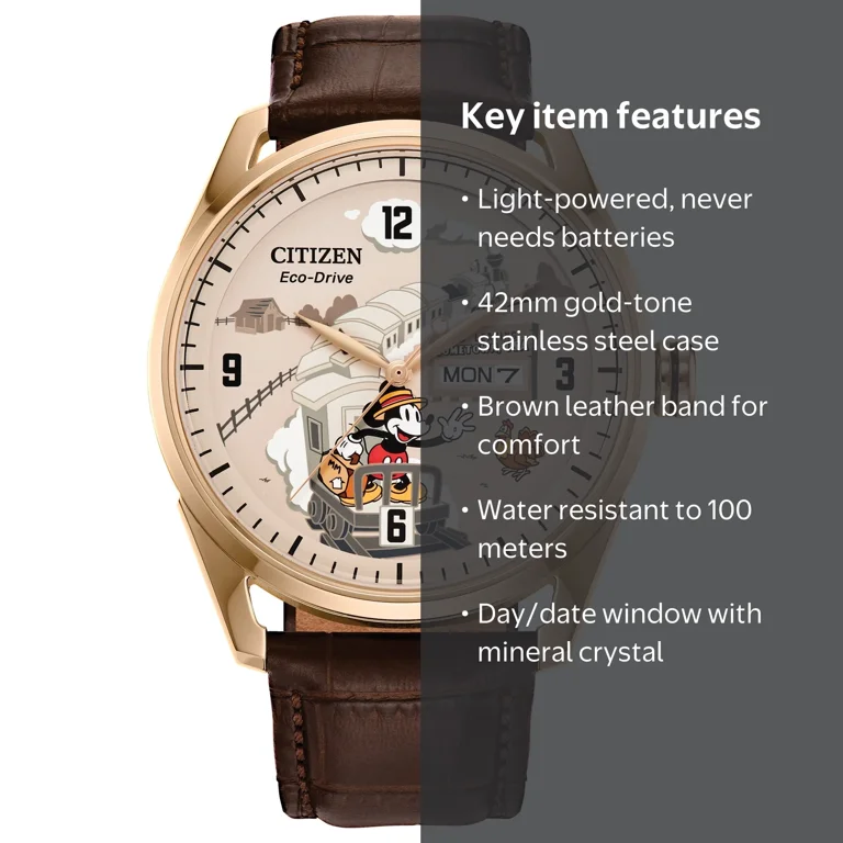 Citizen Eco-Drive Men's Disney Hometown Mickey Mouse Strap Watch