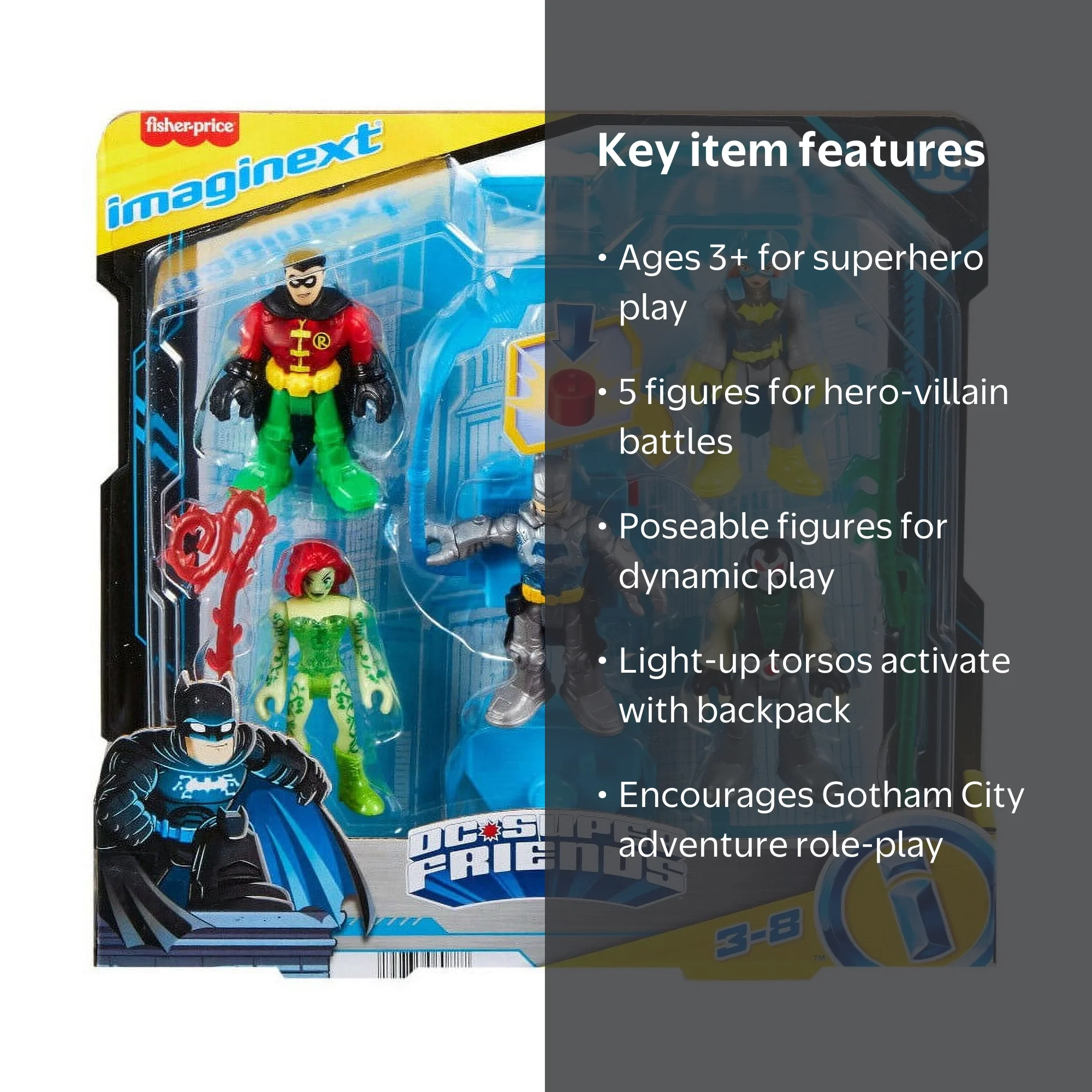 Imaginext DC Super Friends Action Set, 5 Figures including Batman