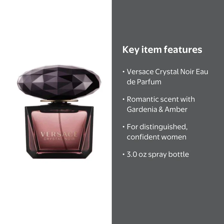 Versace, Eau De Toilette Spray, 3 oz, Crystal Noir for Women