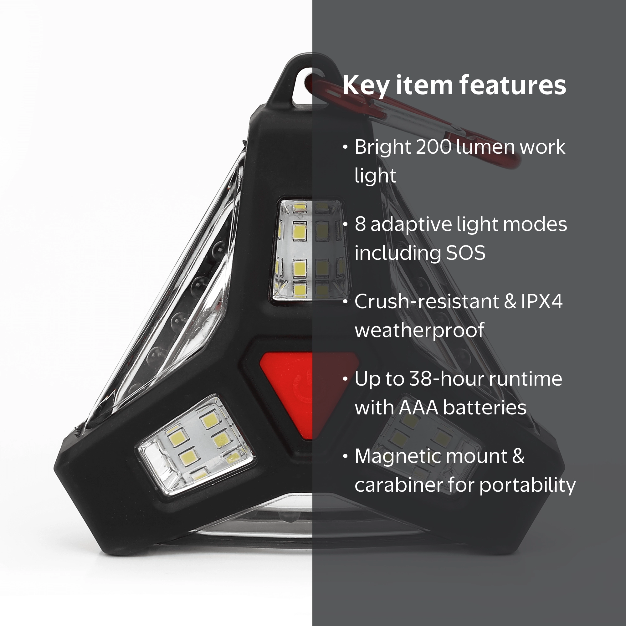 Hyper Tough 200-Lumen LED Emergency Roadside Light, Black