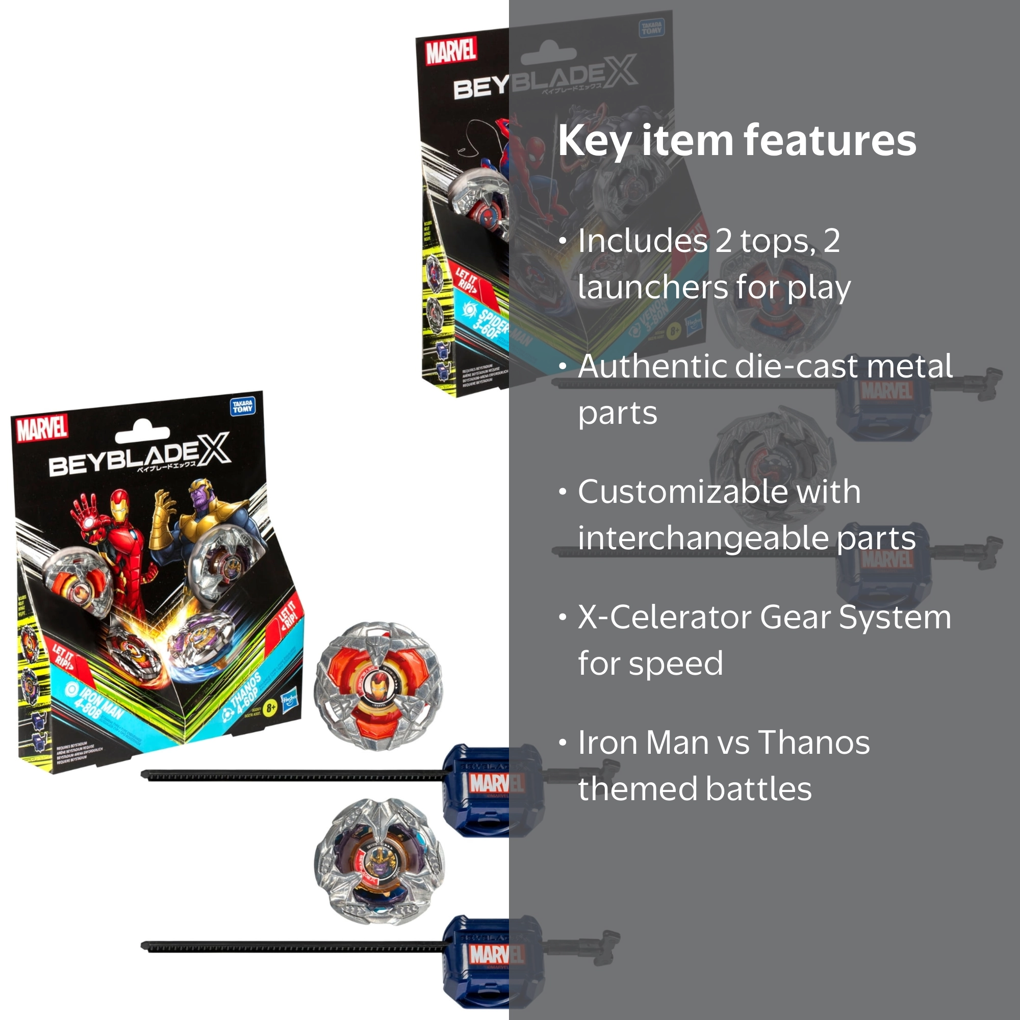 Beyblade X Marvel Collab Multipack Battling Tops Set, Assorted
