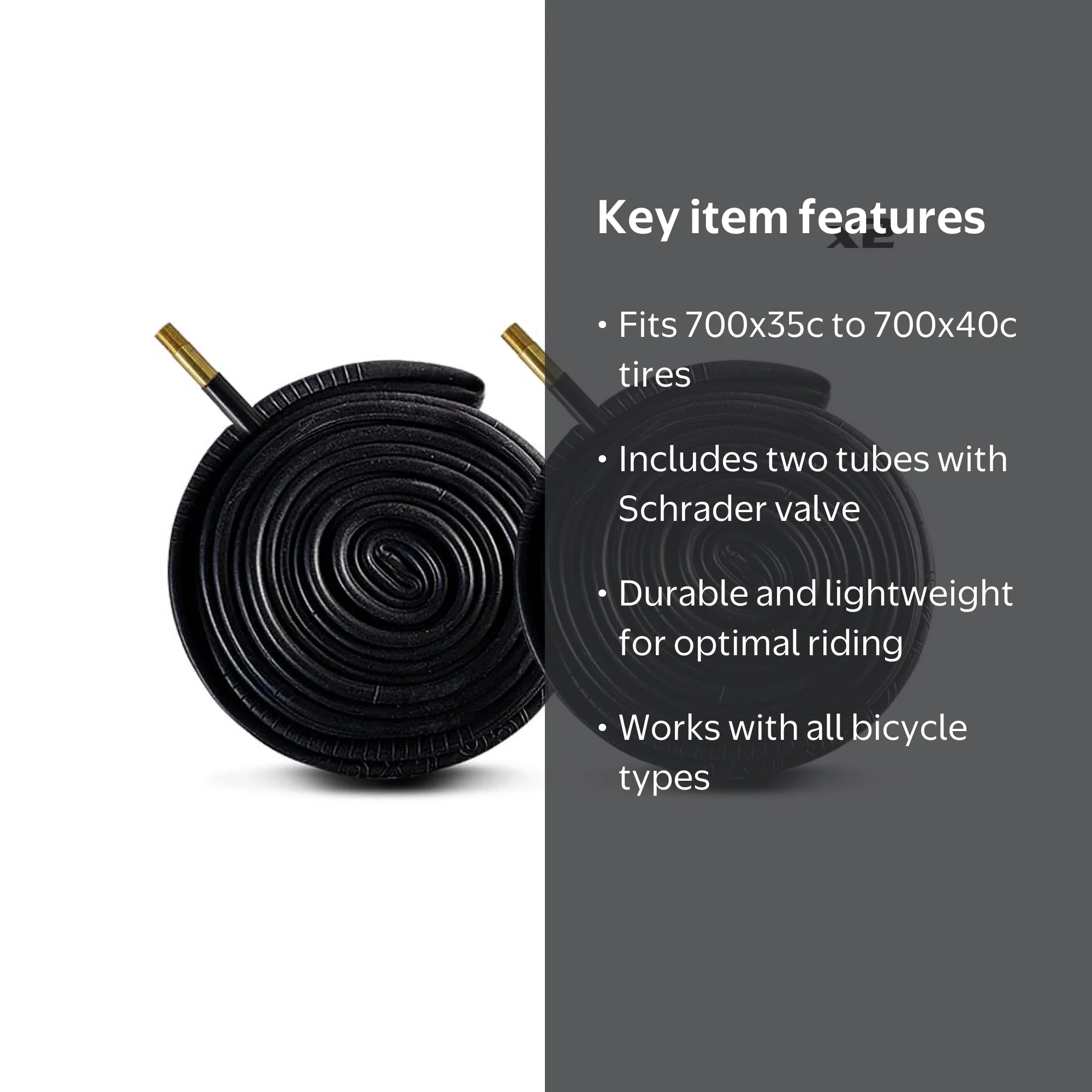 Zol Durable Lightweight Bicycle Bike Inner Tube 700x35c with 48mm